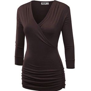 3/4 Sleeve Top w/Cross Front Wrapped